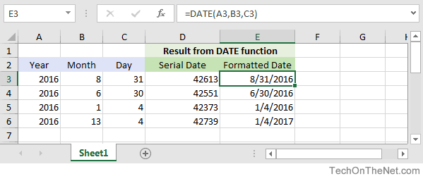 How To Use The Excel Date Function Exceljet Riset