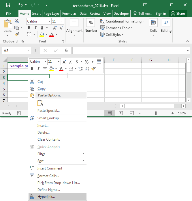 MS OFFICE HELP: Create a hyperlink to another cell
