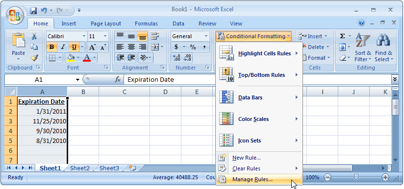 Conditional Formatting Excel 2007 Based On If Formula