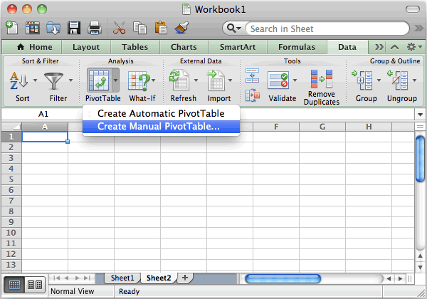 where to find the quick analysis tool in excel 2016 mac