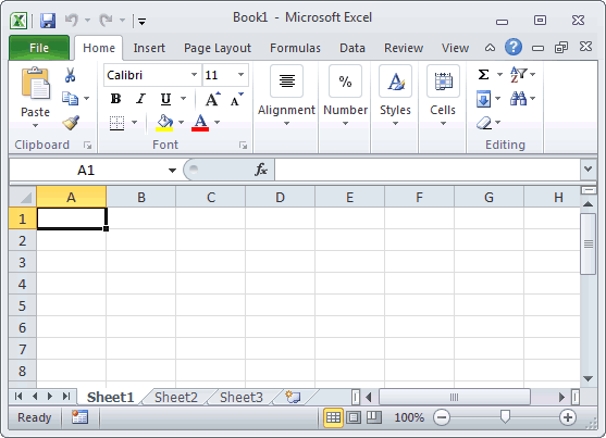 MS Excel 2010: Open an existing workbook