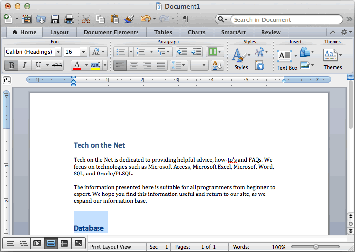 How to print selected text in word